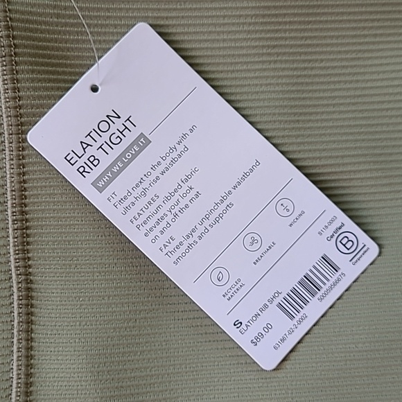NWT! Athleta Elation Rib Tight - Shadow Olive - Picture 8 of 10